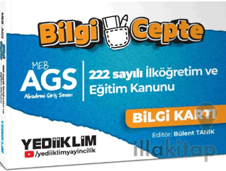 Yediiklim Yayınları MEB AGS Bilgi Cepte 222 Sayılı İlköğretim ve Eğiti