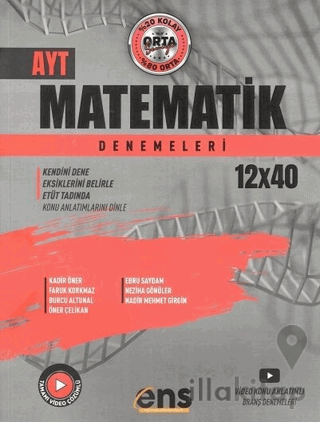 YKS AYT Matematik 12 x 40 Denemeleri