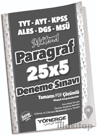 YKS TYT AYT KPSS ALES DGS MSÜ Muhtemel Paragraf 25x5 Deneme Çözümlü