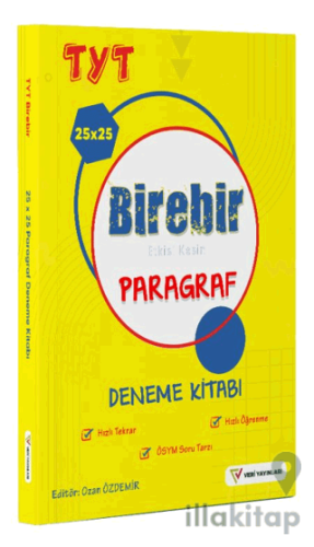 YKS TYT Birebir Etkisi Kesin 25X25 Paragraf Deneme Kitabı Veri Yayınla