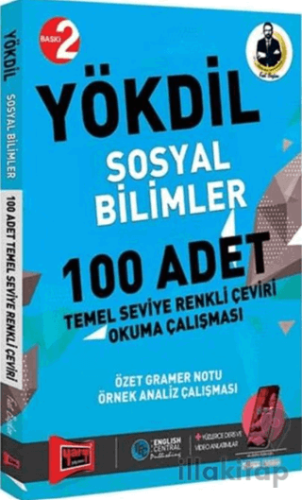 YÖKDİL Sosyal Bilimler 100 Adet Temel Seviye Renkli Çeviri Okuma Çalış