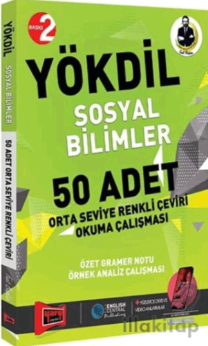 YÖKDİL Sosyal Bilimler 50 Adet Orta Seviye Renkli Çeviri Okuma Çalışma